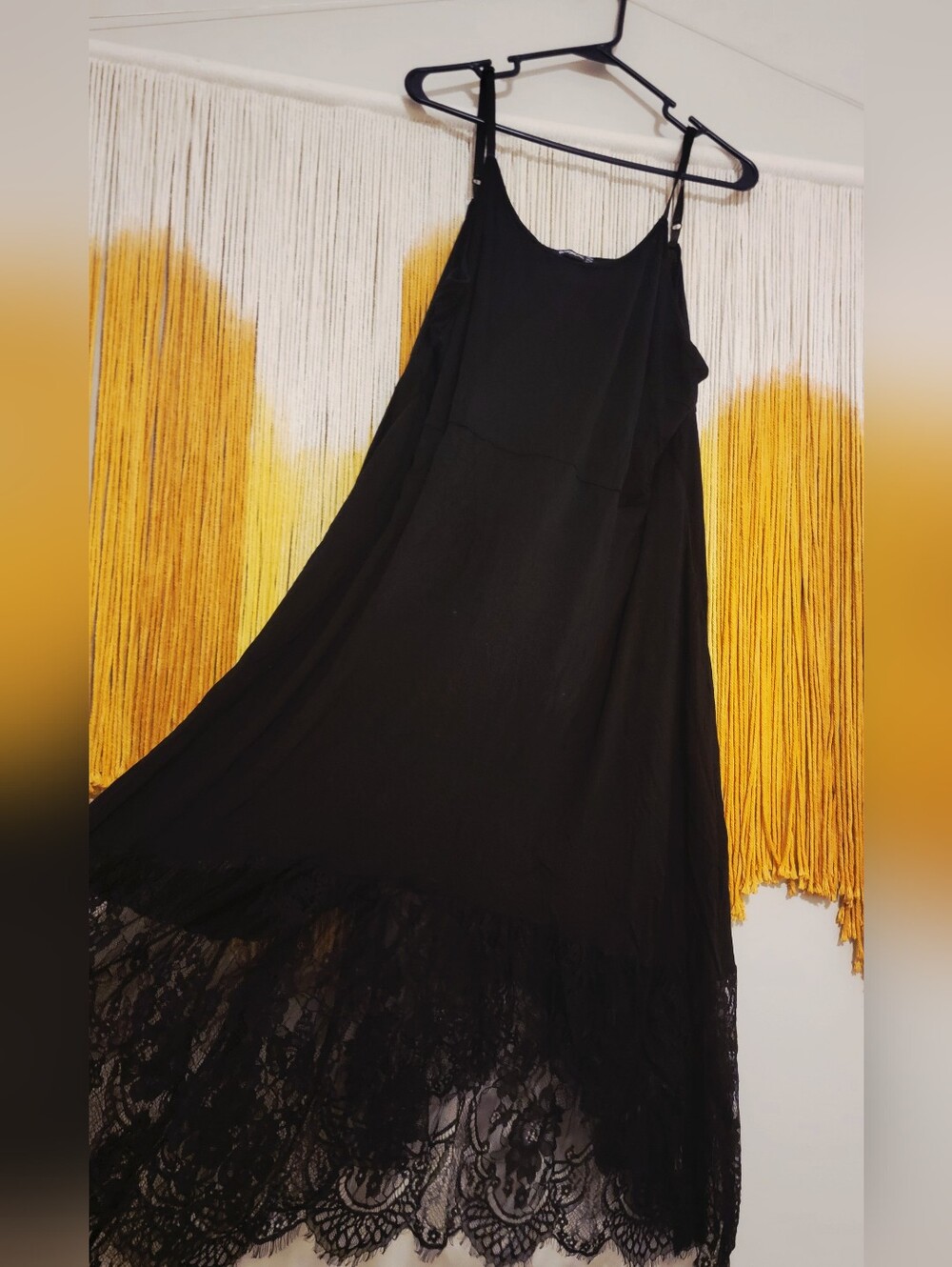 Bloomchic Plus Size Black Lace-Hem Slip Dress - Women's Elegant Summer Dress